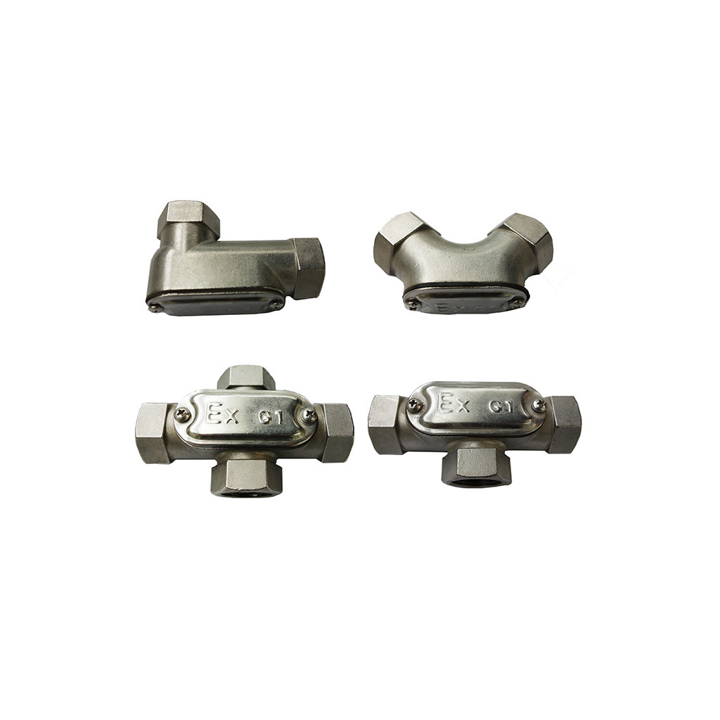 南陽中通智能防爆接線箱，防爆配電箱 ,防爆電機(jī)接線盒，防爆防腐接線盒，防爆燈，防爆四通接線盒，防爆三通接線盒的304不銹鋼防爆穿線盒產(chǎn)品